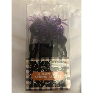 Halloween 8 Icon Led String Lights purple spider Wire 5' Battery Operated decor